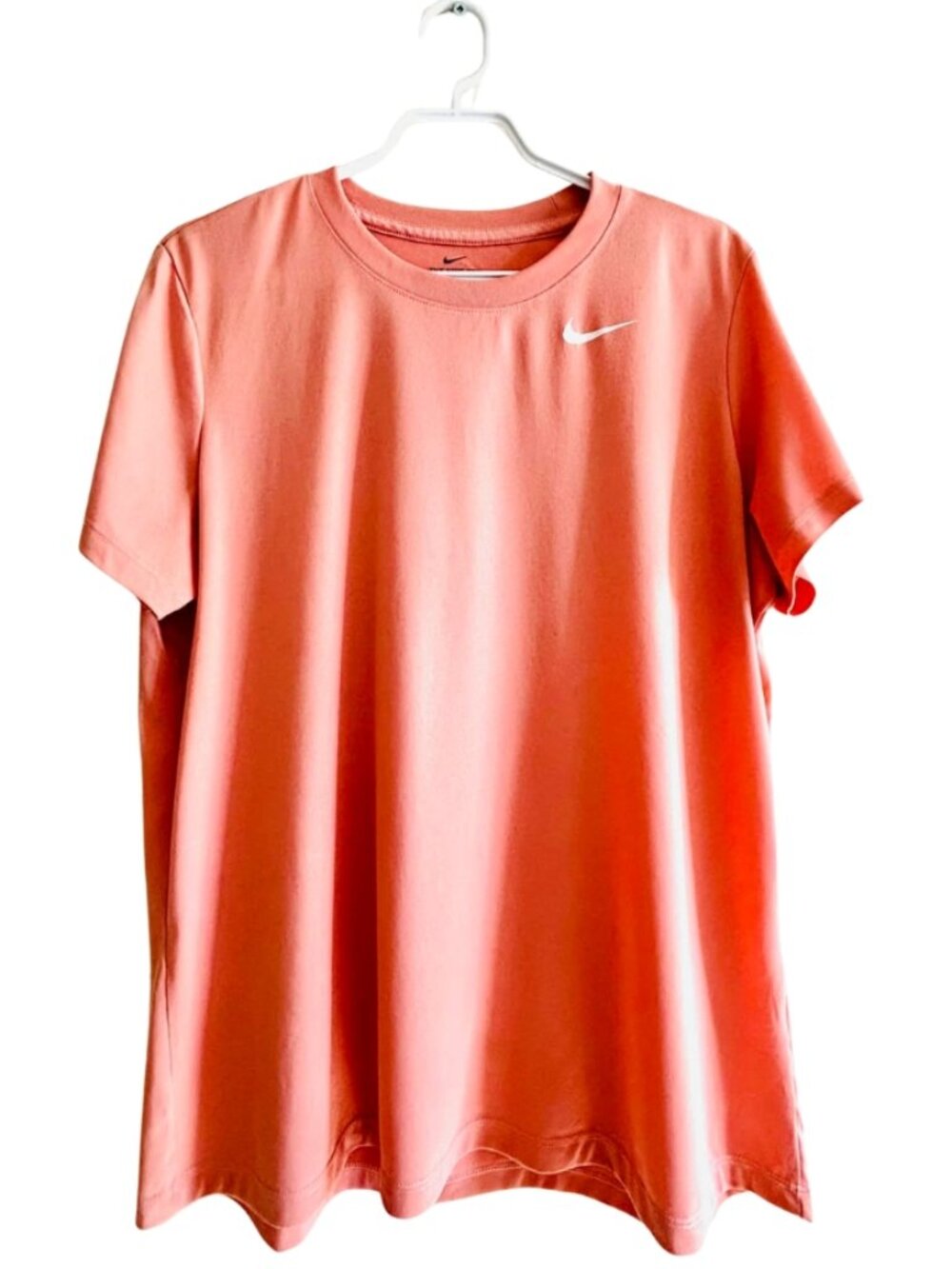 Nike Tee Dri-Fit Women's Crew Neck Short-Sleeve T-shirt Size XL Coral